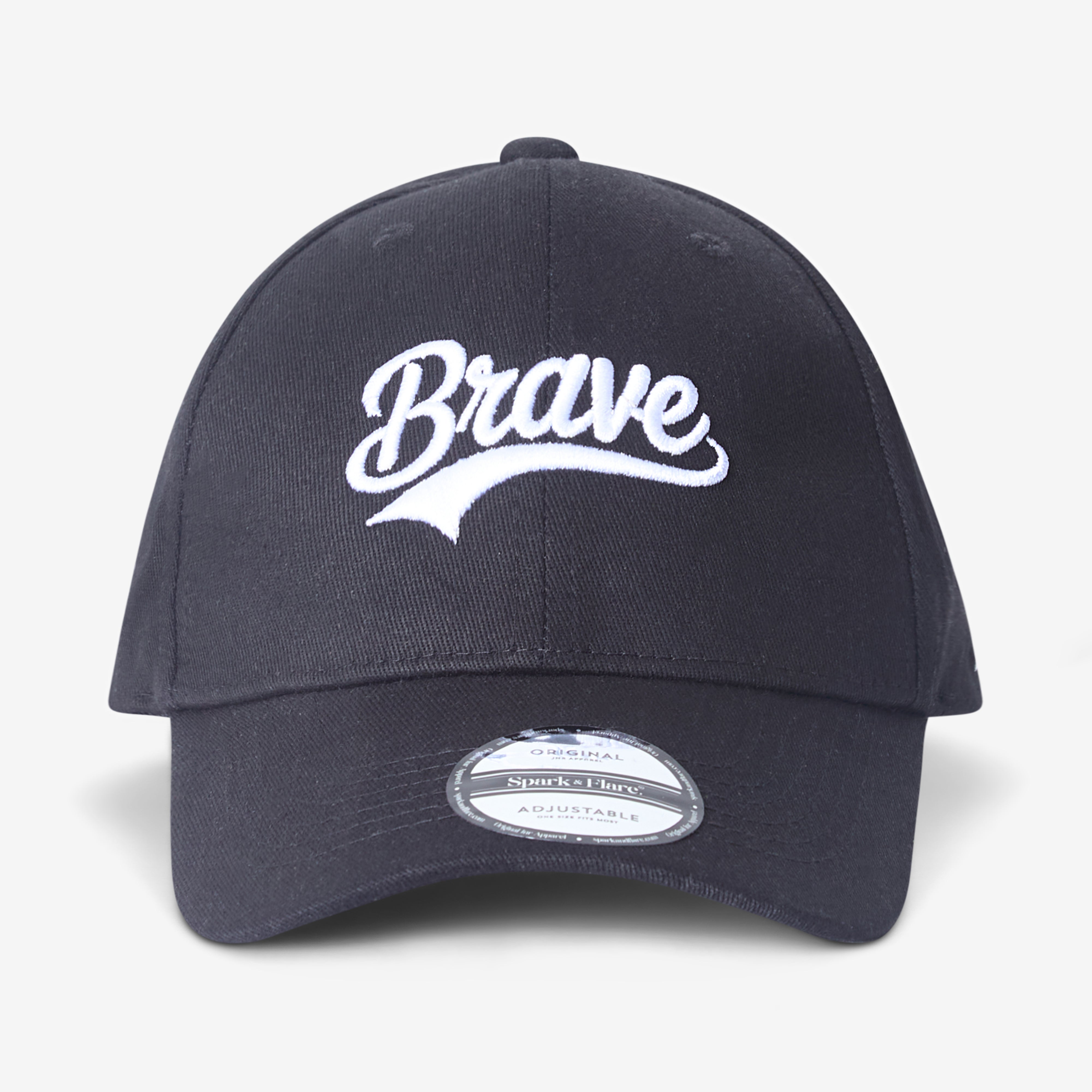 Black Spark & Flare Brave baseball cap with white script