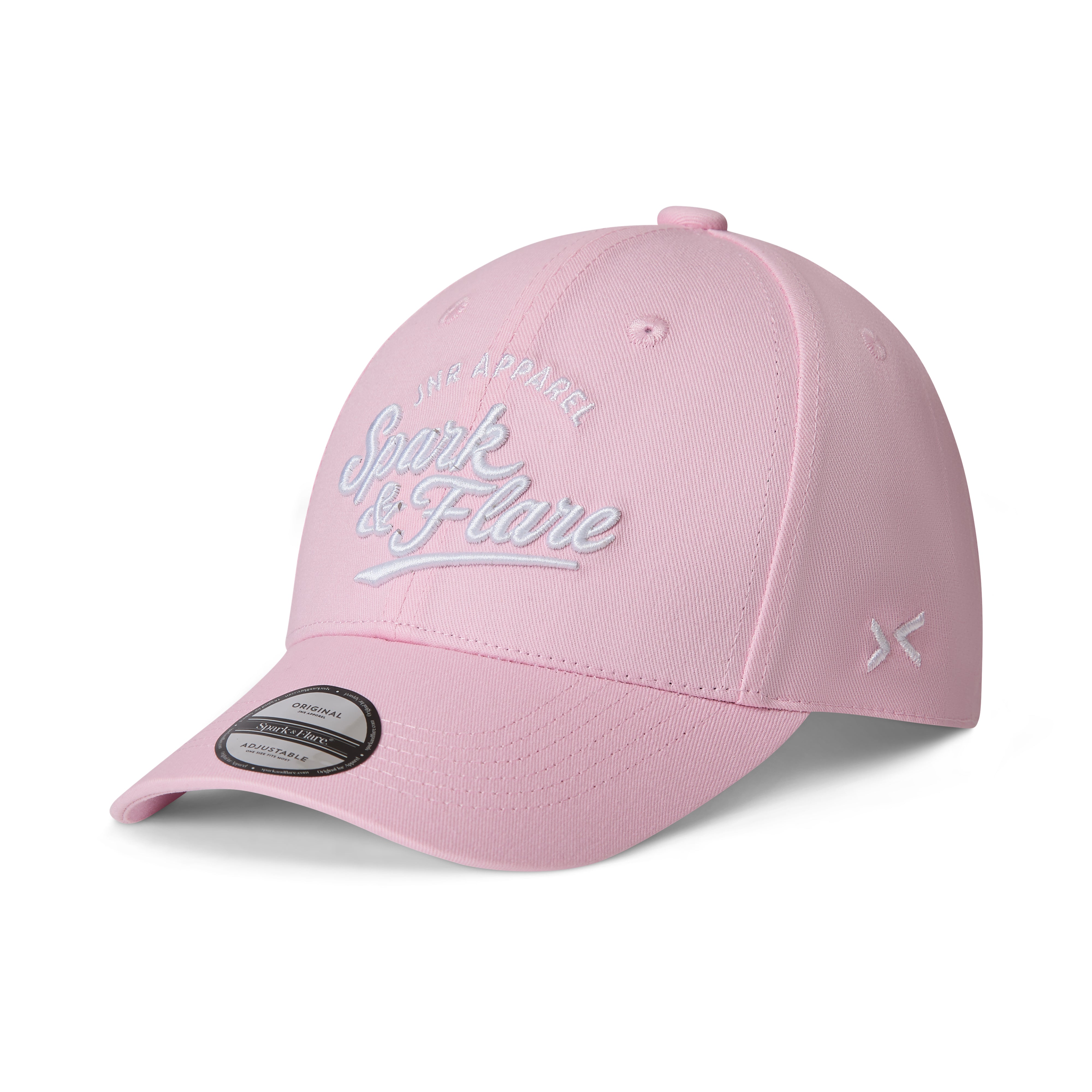 Pink Spark & Flare baseball cap with white embroidery