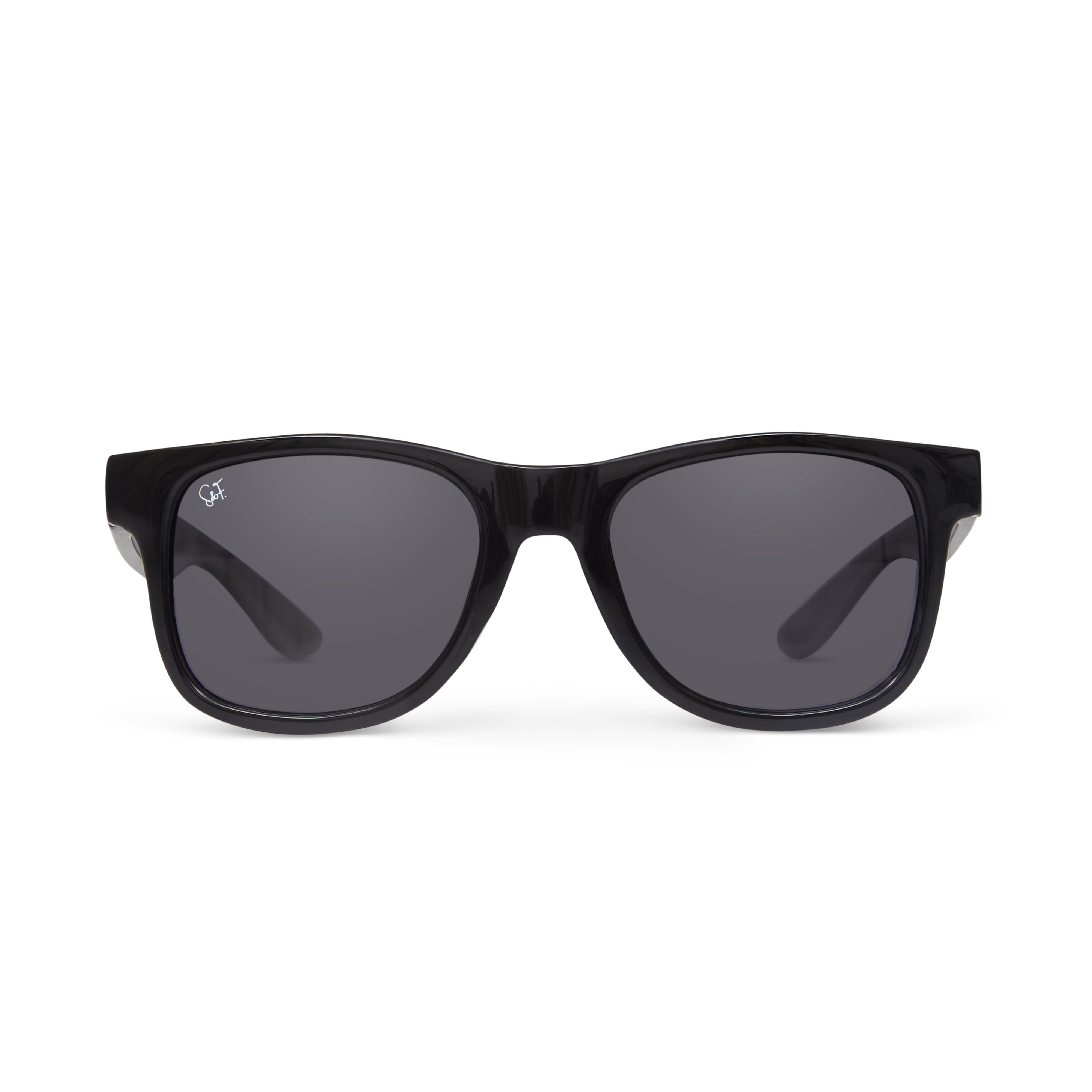 Black Spark & Flare wayfarer sunglasses for juniors aged 7-13 with square frames