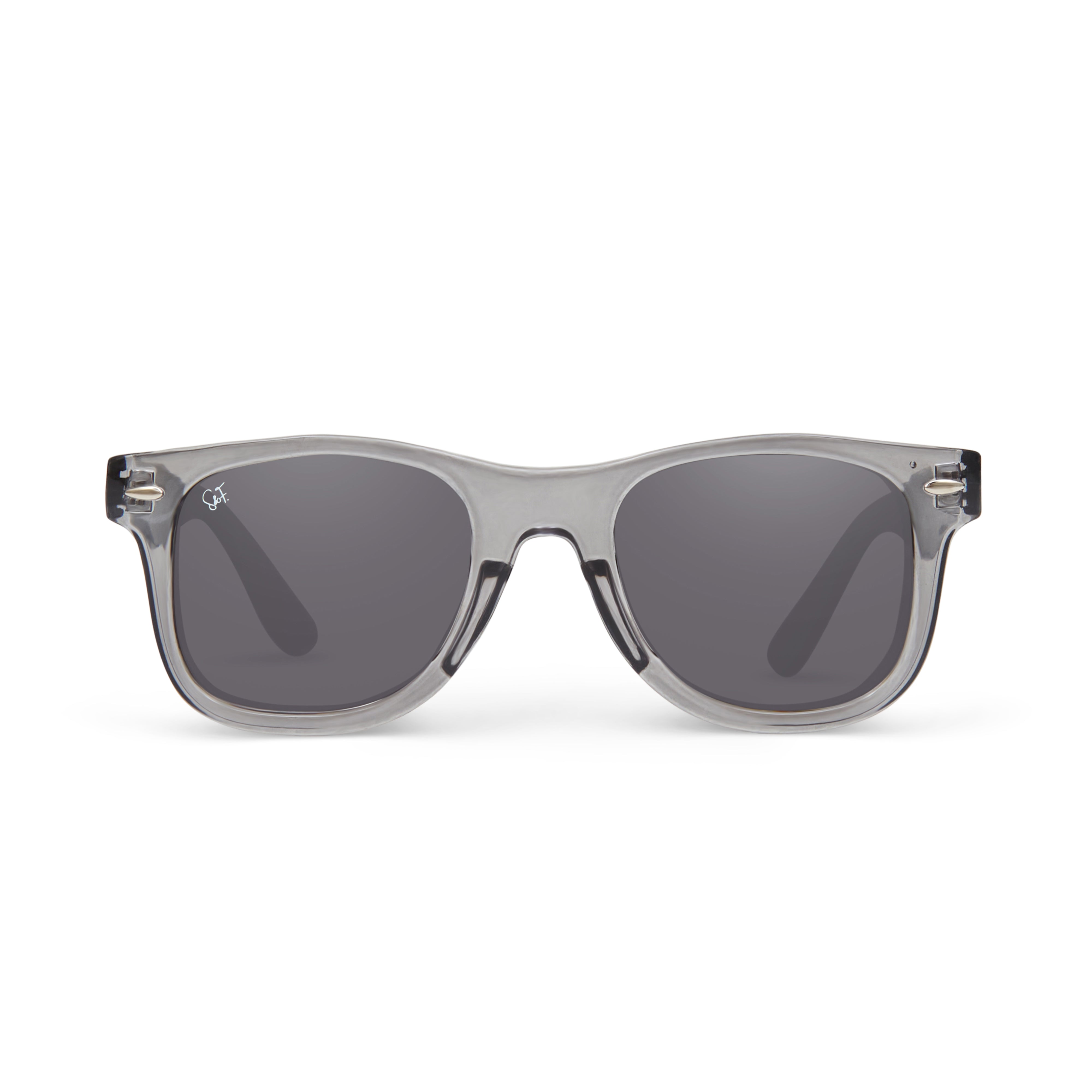 Grey and Black Spark & Flare wayfarer sunglasses for juniors with square wayfarer frames