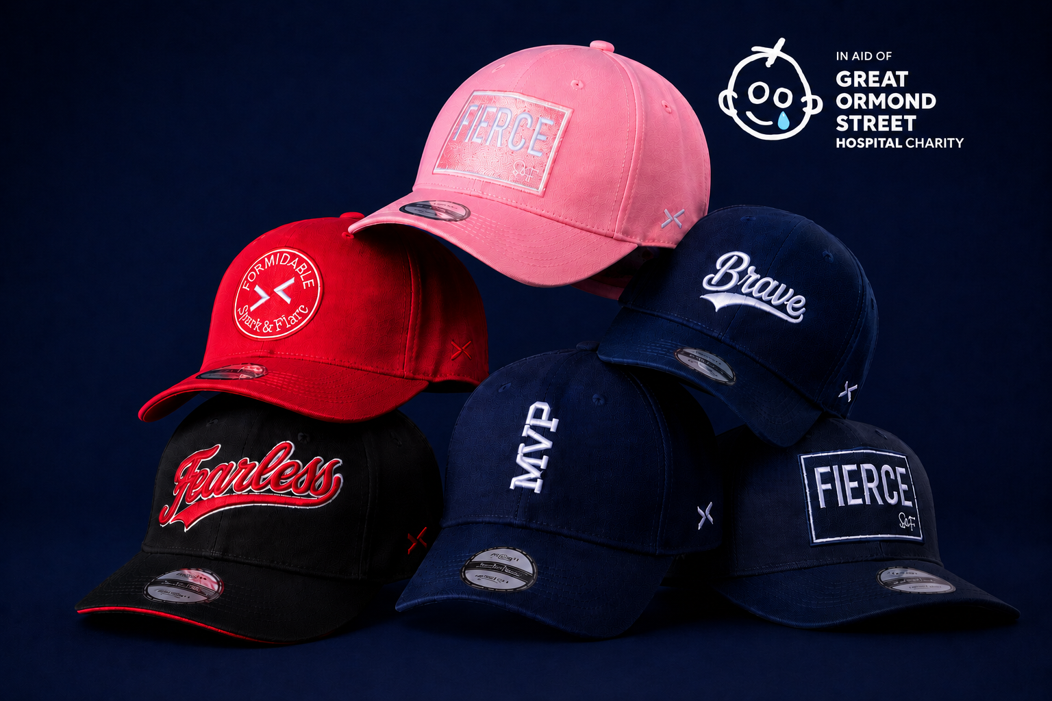 Spark & Flare Formidable- Flat Brim Adjustable Snapback Baseball Cap - Red (Hero Collection)
